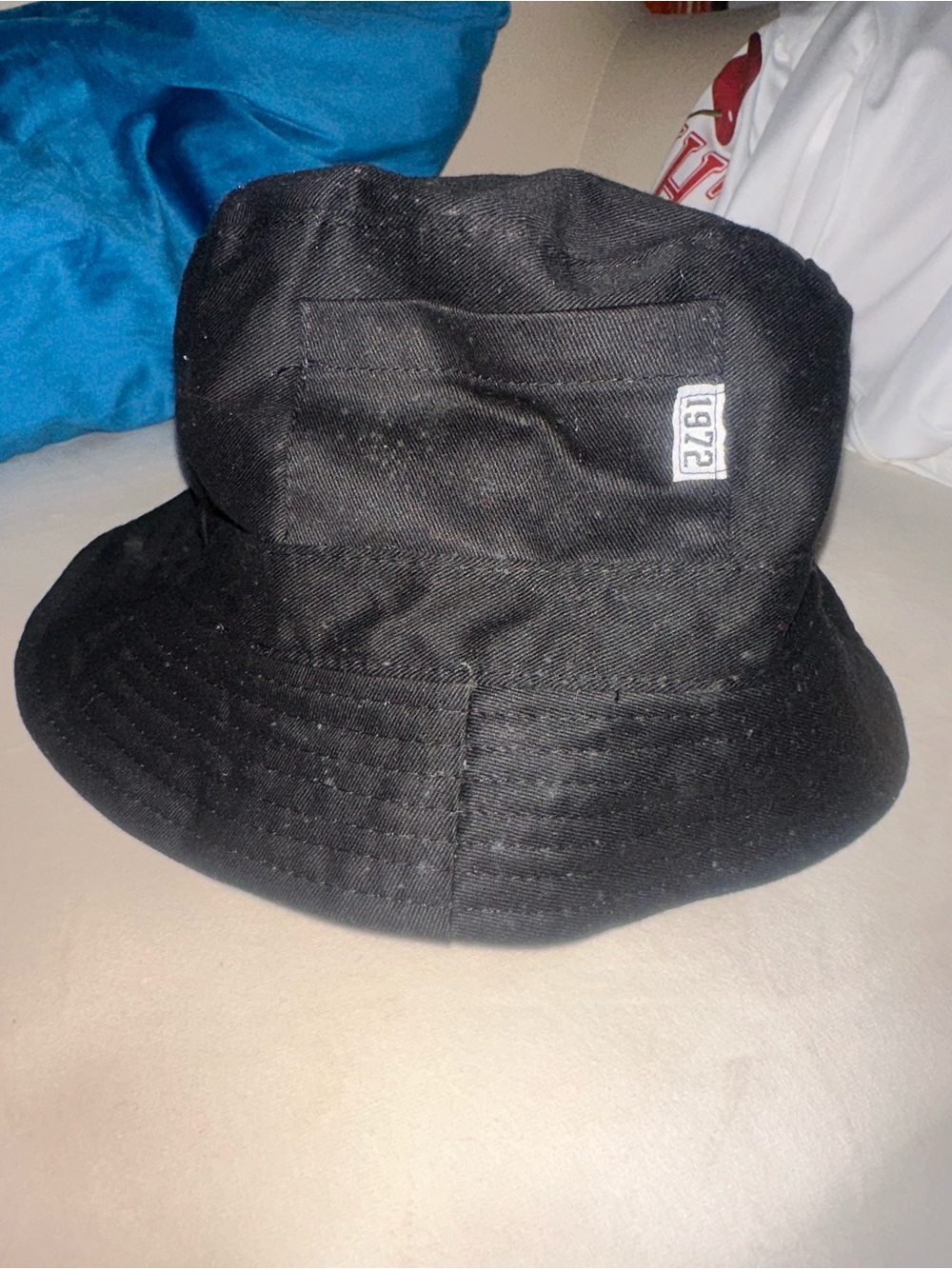 Black Bucket Hat with 1972 Patch - Unisex Bucket Hat